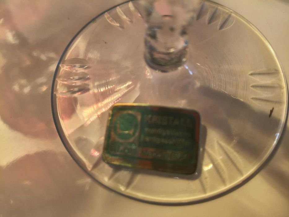LAUSITZER GLAS WEIßWASSER – 6 kolorowych kielichów kryształowych – sygnowane