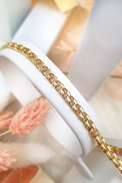 Złoty łańcuszek splot garibaldi