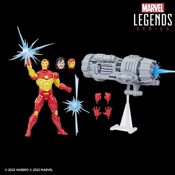 Hasbro Pulse 2022 Marvel Legends Series Deluxe Retro Iron Man + Plasma Cannon PORTES GRÁTIS