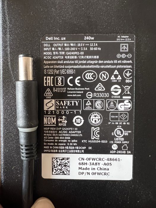 Блок питания Dell 240W оригинал