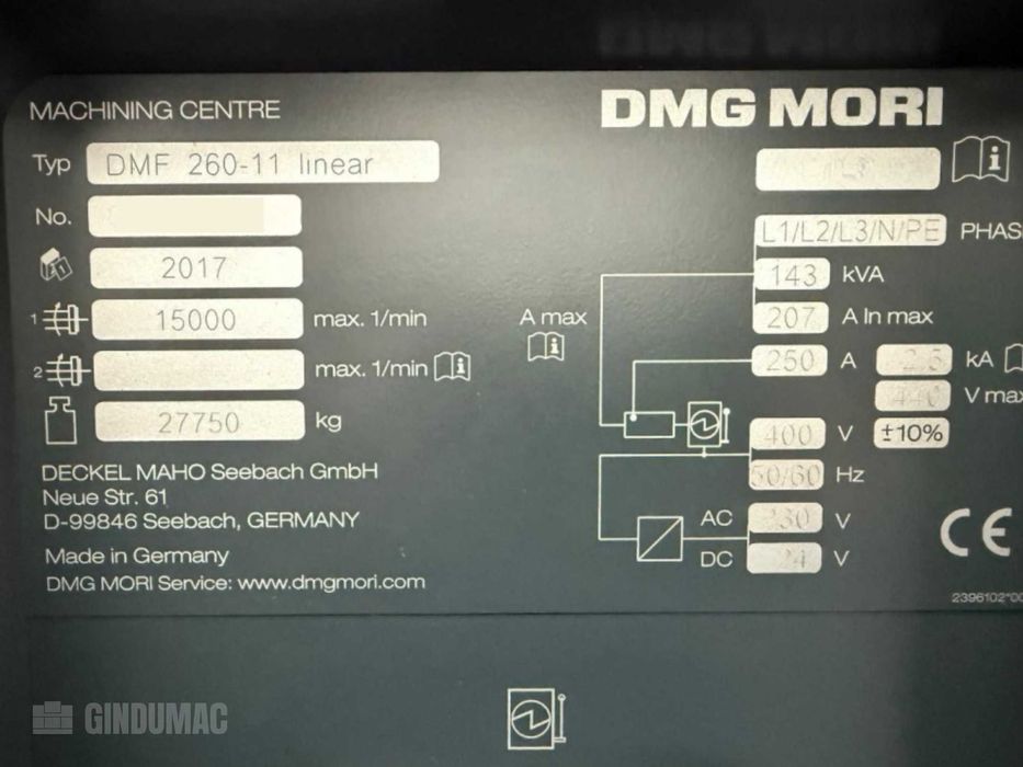 Centrum obróbcze DMG DMF 260-11 (2017)