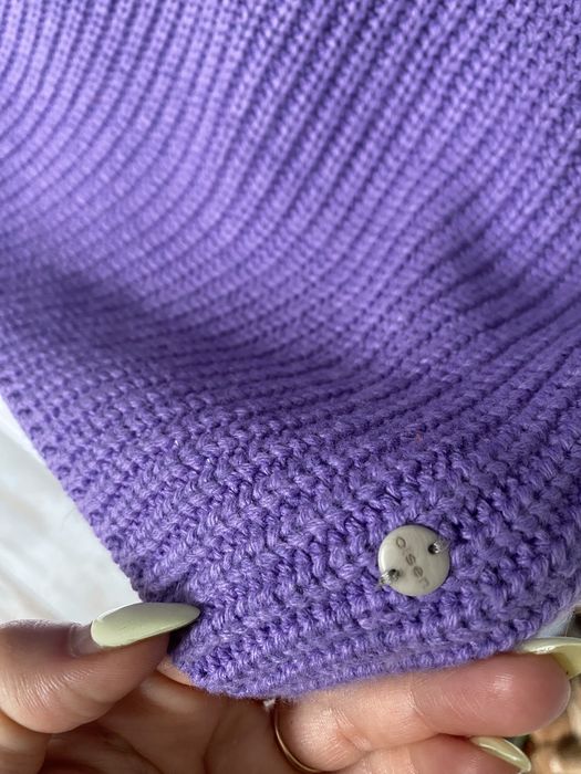 Olsen sweter pol golf bezrekawnik kamizelka lila liliowy 40 L 42 XL