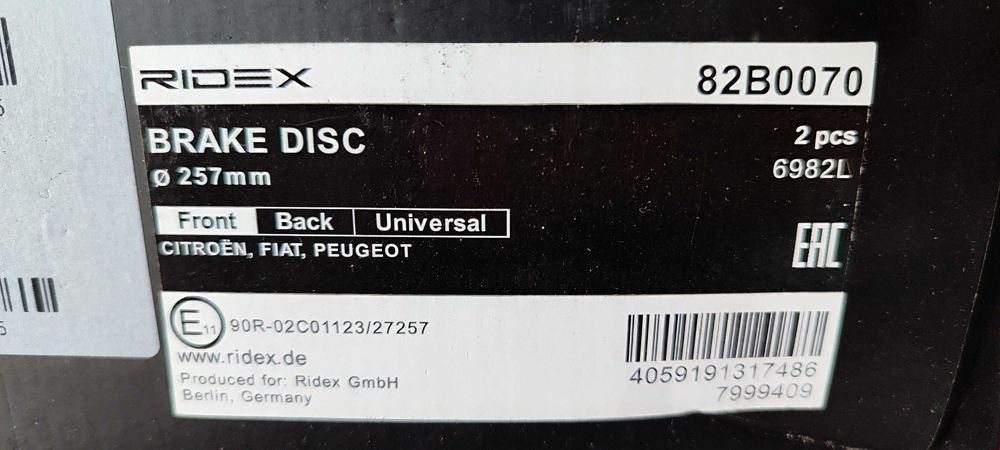 Disco travão e pastilhas