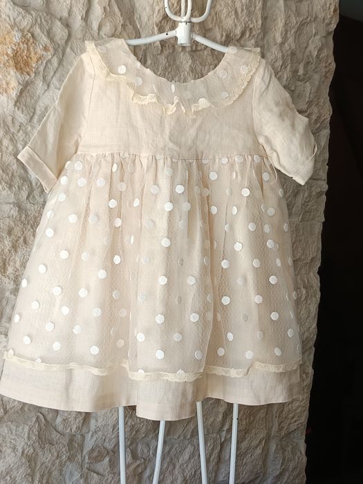 Vestido ,linho , de Batizado "Pilar Batanero"