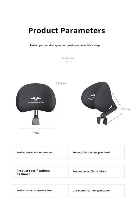 Підголовник для крісла універсальний, м'який (memory foam), новий