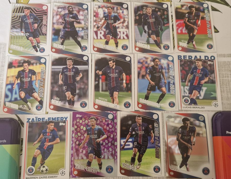 Lote 13 Cartas Topps UEFA PSG (Paris Saint-Germain)