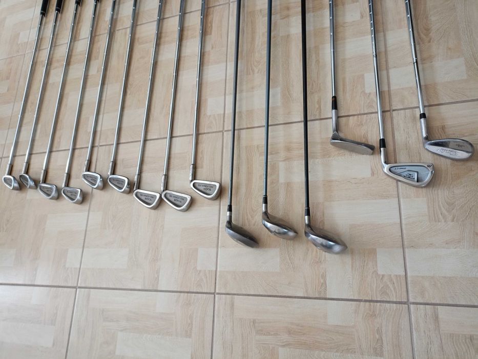 Kije Golfowe 15 sztuk z Wózkiem, Torba i Pokrowcami