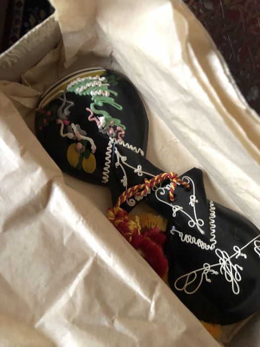 Nowe kastaniety z lat 60-tych -  drewniane, ręcznie malowane