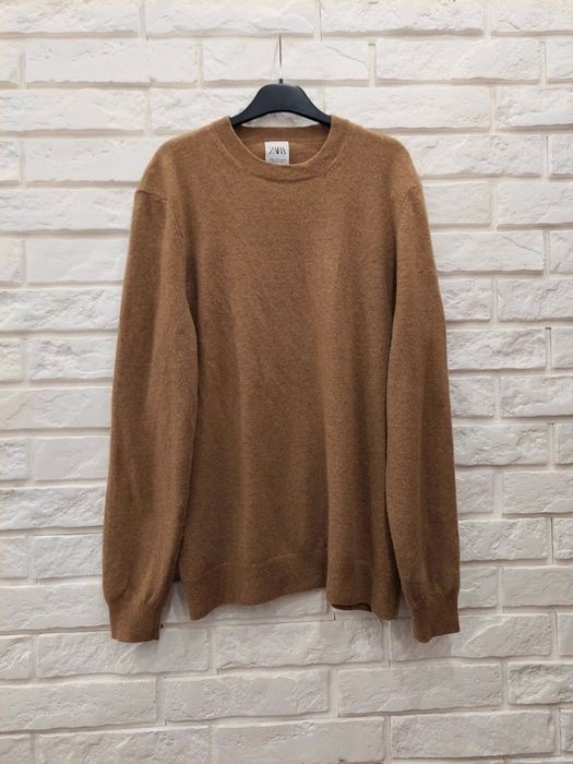 Sweter 100% kaszmir u-neck czekoladowy brąz chocolate brown