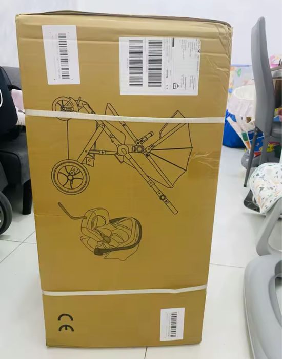 Carrinho de bebé 3 em 1 novo - Preto