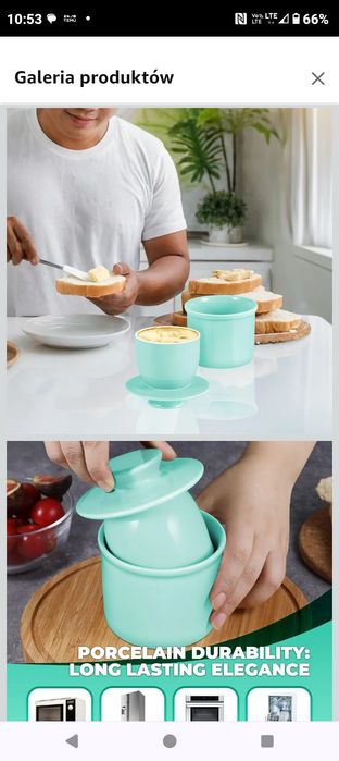 Porcelanowa maselniczka w stylu francuskim