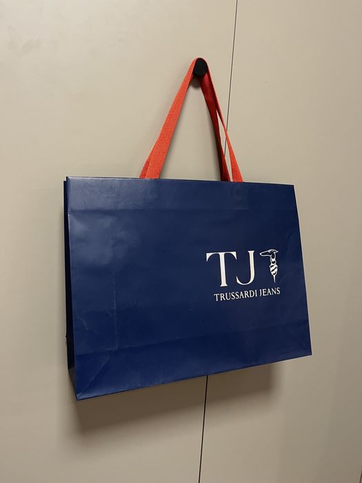 Trussardi duża papierowa torba zakupowa torebka prezentowa na prezent
