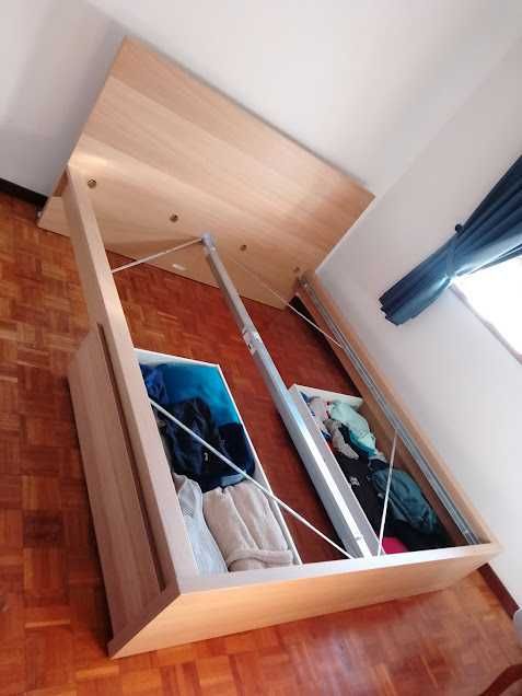 Cama de casal MALM + 2 gavetões
