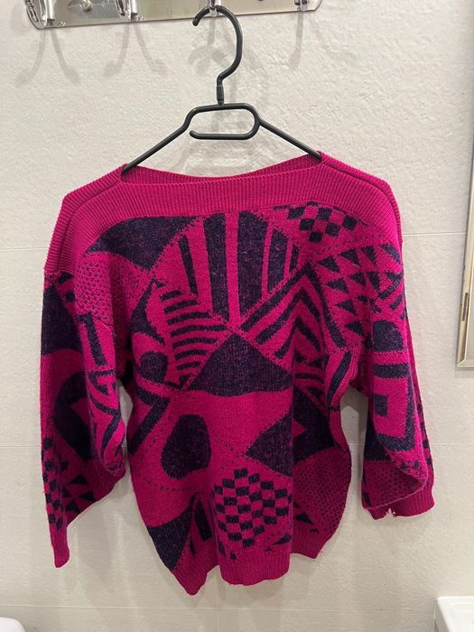 Różowy sweter vintage - wełna