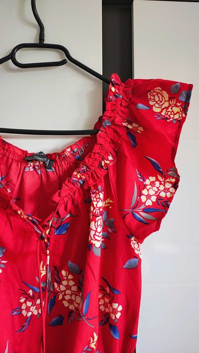 !Bardzo dobry! Czerwony kombinezon w kwiaty Primark, 34!