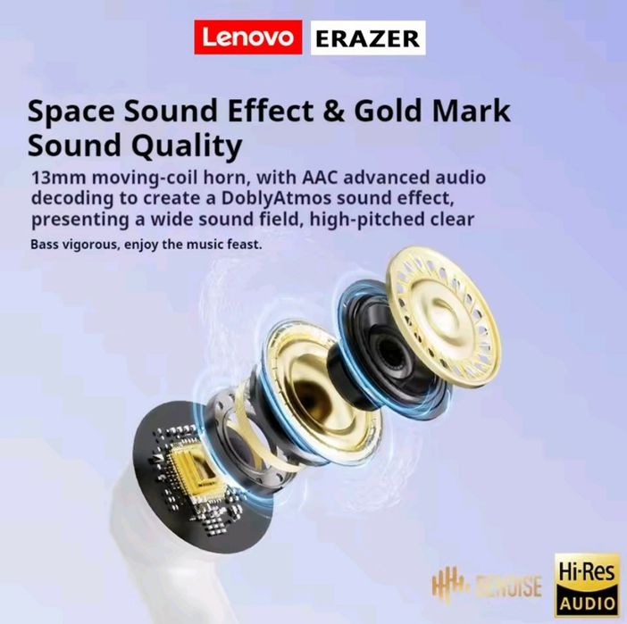 Навушники бездротові Stereo Bluetooth 5.4, вакуумні Erazer A01, ігрові, якісний звук  Stereo, надійні, игровые вакуумные наушники