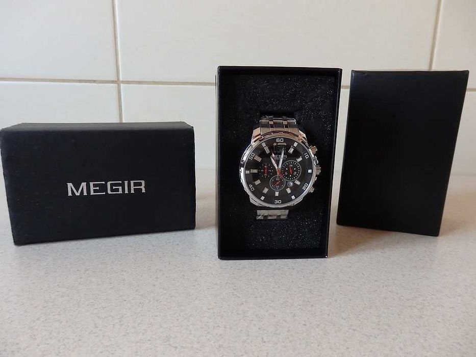 Zegarek Optic Black MS2068G-1 Chronograf, Datownik.