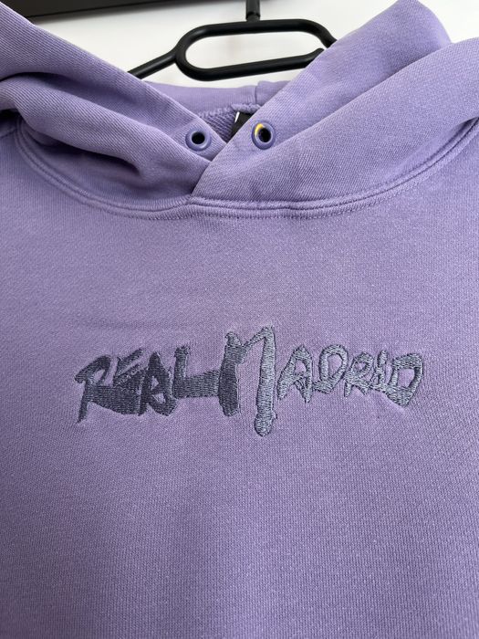 bluza Real Madrid Adidas fioletowa z kapturem S