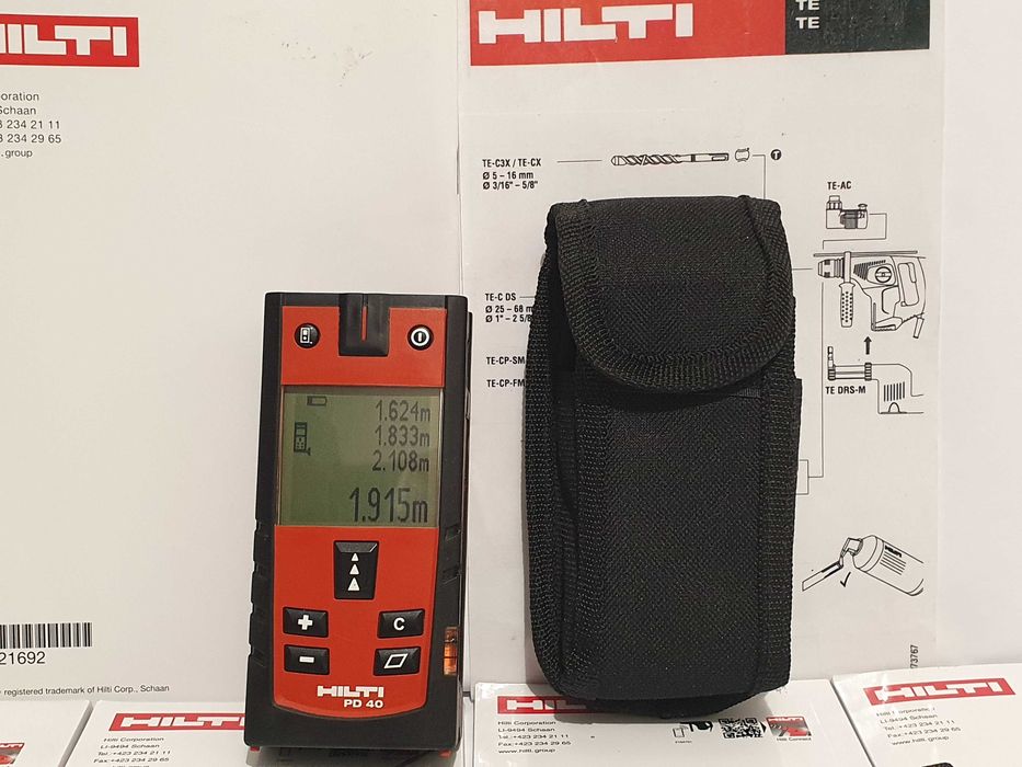 HILTI PD 40 dalmierz laserowy miarka miernik pd-e wurth leica Pomiar do 200m podświetlany ekran Super stan