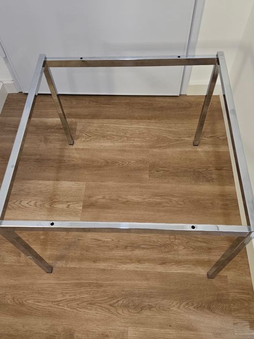 Mesa metal com tampo vidro 60x60x60