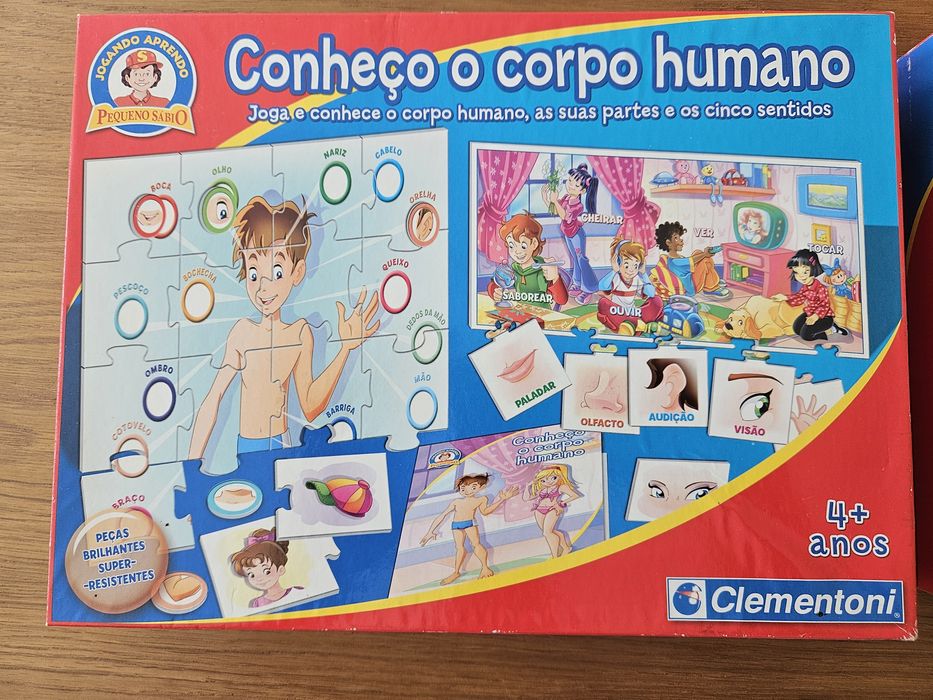 Jogo de tabuleiro/puzzle conheça o corpo humano