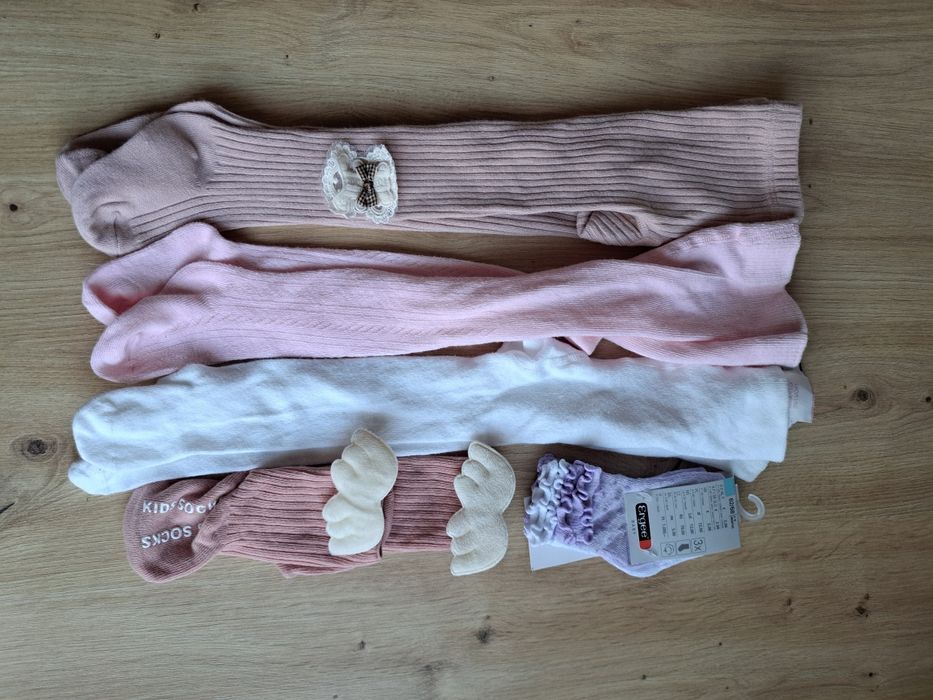 Zestaw rajstop i skarpetek dla dziewczynki r.62/68