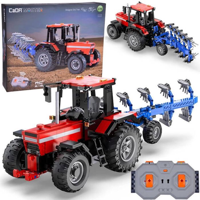 1600w1 klocki Zestaw klocków1:17 Traktor pług Zdalnie sterowany PILOT