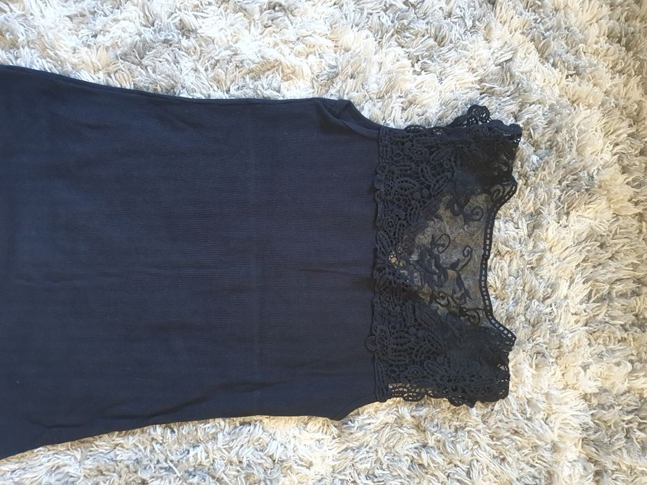 Czarny top z koronką plus spódnica S/M