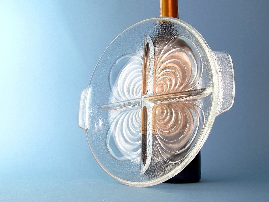 60' designerski talerz środka stołu szklana patera