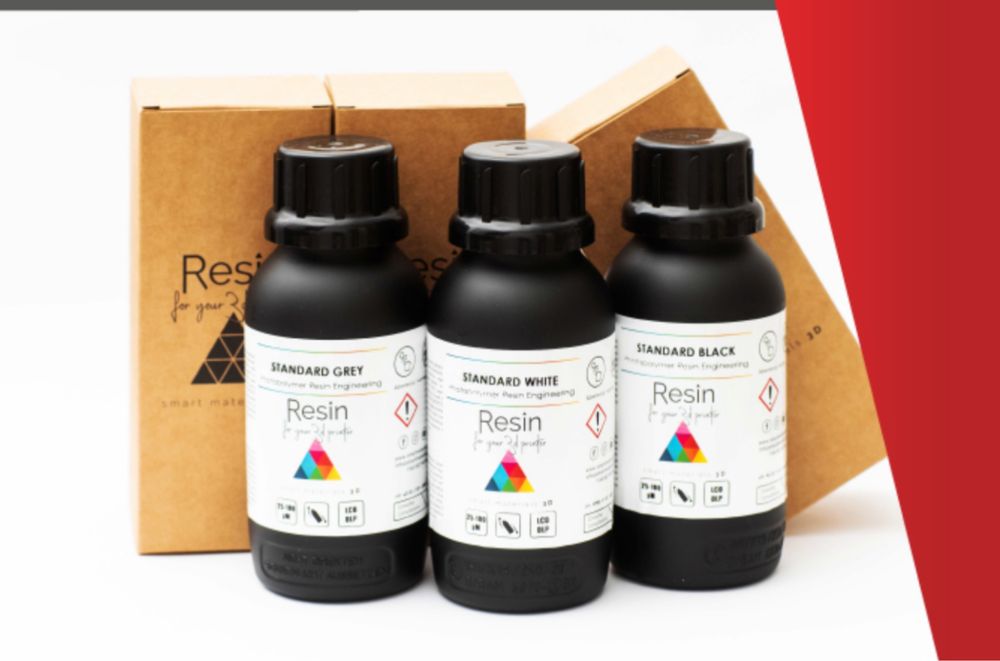 Smart Materials 3D - Resina Standard Branca e Preta 500gr NOVO