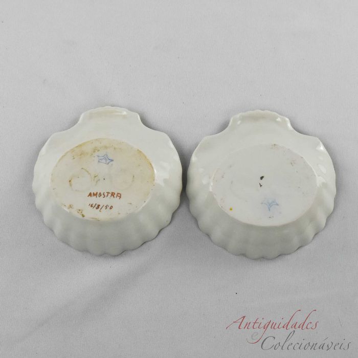 Par conchas Porcelana Artibus decoradas a ouro