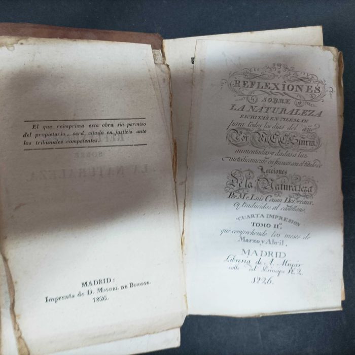 Reflexiones sobre la Naturaleza para todos los Días del Año, Tomo II Madrid: 1826