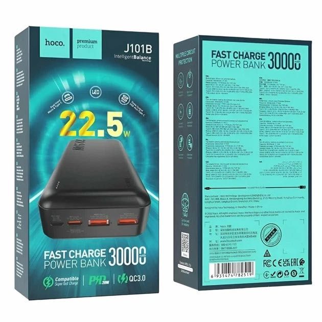 Повербанк HOCO J72A J123A J154A J121A J100A J101A J103A J101B 20000 30000 mAh швидка зарядка