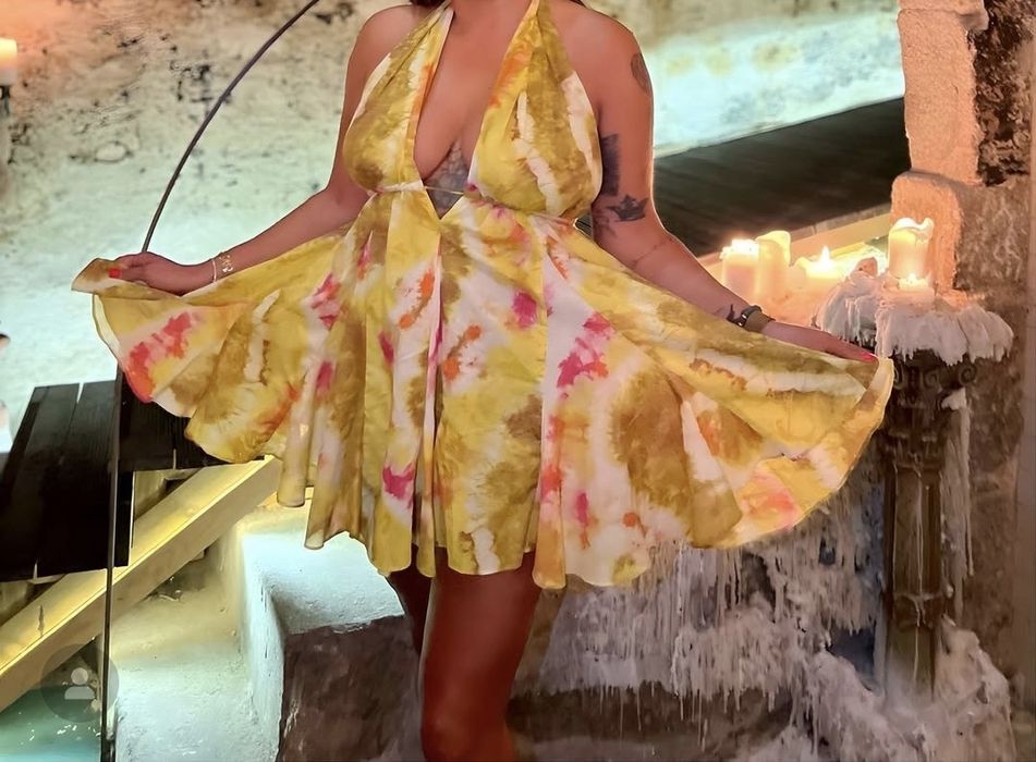 Vestido estampado novo