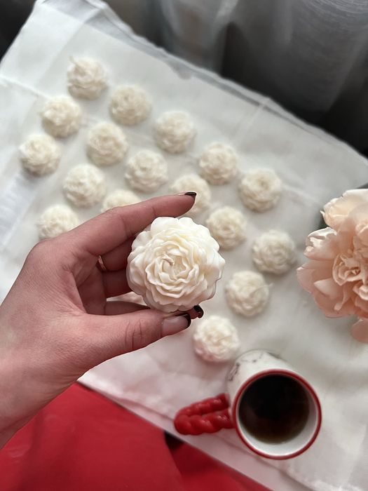 Свічки міні піони з соєвого віску