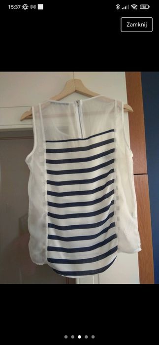 Top bluzka Zara w paski białogranatowe M S XS