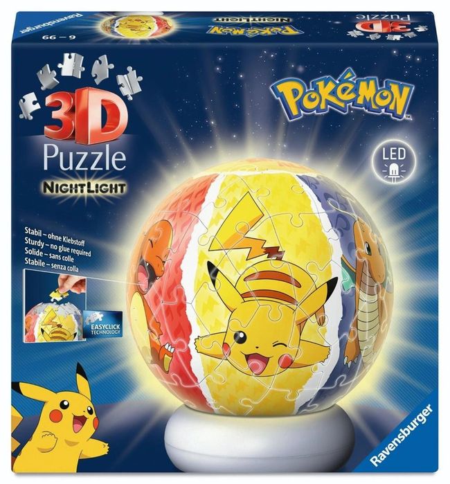 Puzzle 3D NightLight Pokemon ,190x48 mm