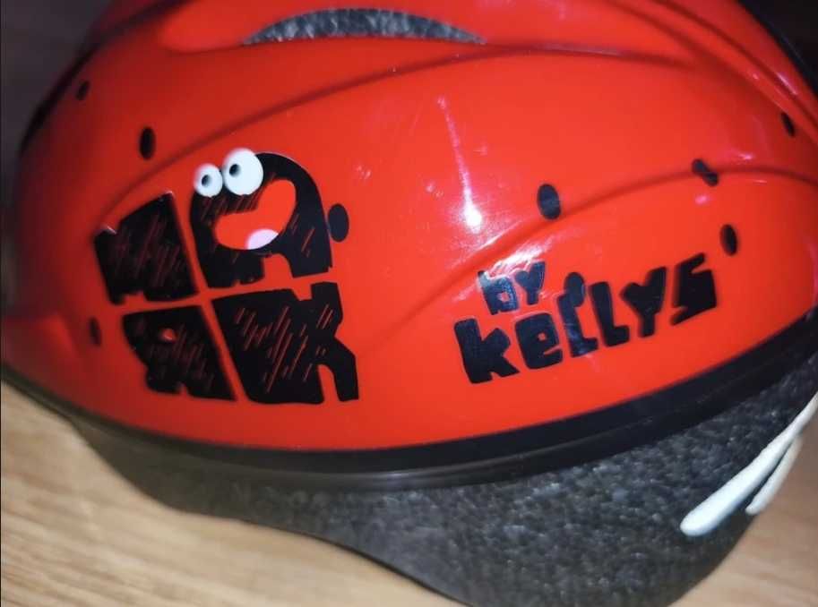 Kask rowerowy dziecięcy Kellys S/M 51–54 cm – regulacja, lekki, czerwony
