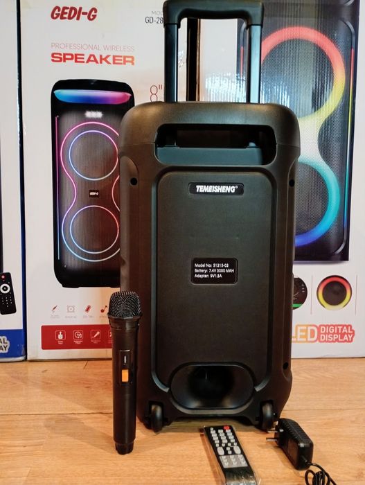 Караоке акустика Temeisheng-12/ USB/FM/Пульт ДУ/микрофон/