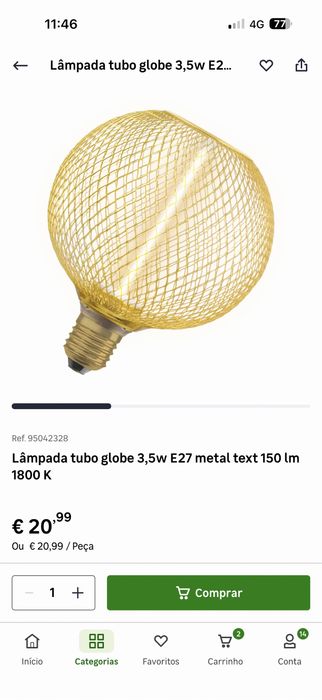Candeeiro com lampada