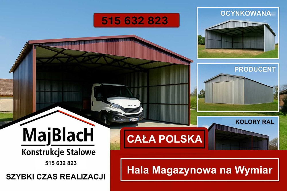 Wiata Otwarta Ocynkowana / Garaż Blaszany /HALA / Montaż - Maj-BlacH