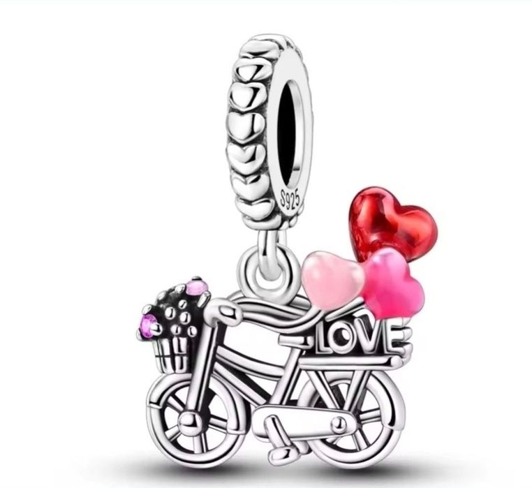 Charms srebrny zawieszka do pandora rower do bransoletki  S925