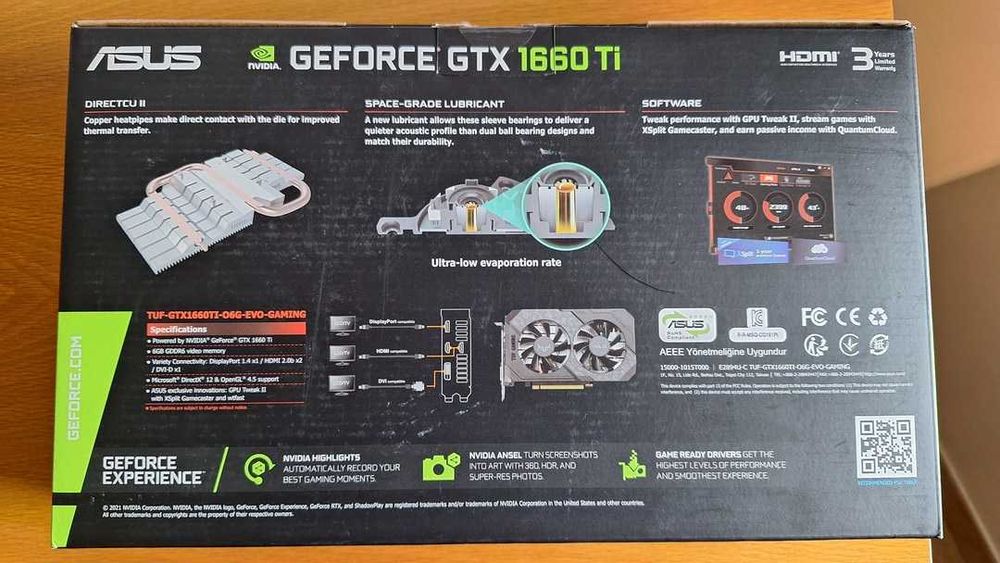 ASUS GeForce GTX 1660 Ti 6GB TUF Gaming with Warranty64752337416449123