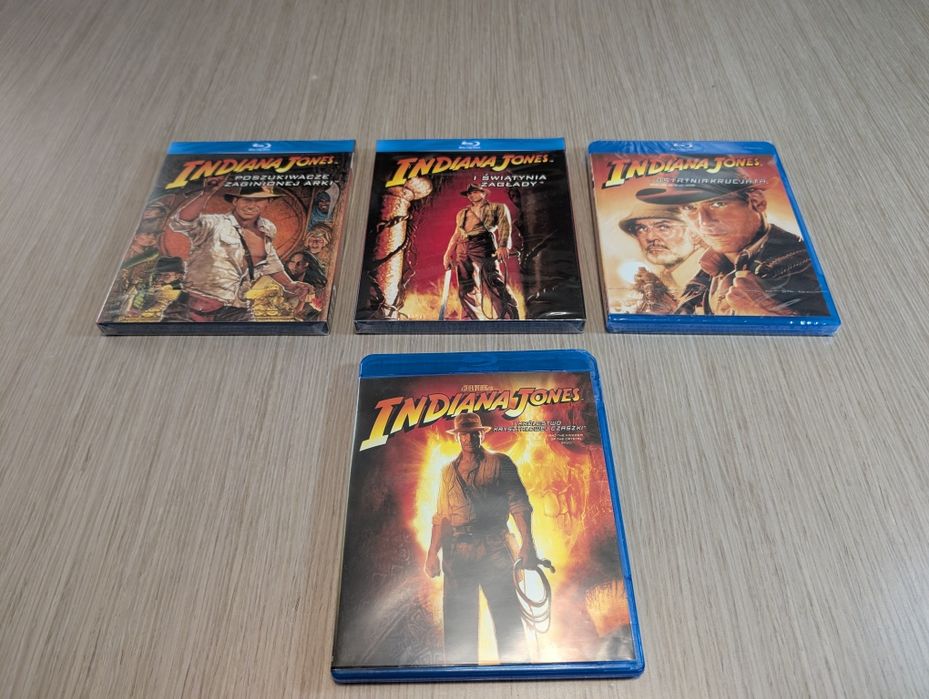 Indiana Jones Blu-ray – 4 filmy – 3 NOWE W FOLII