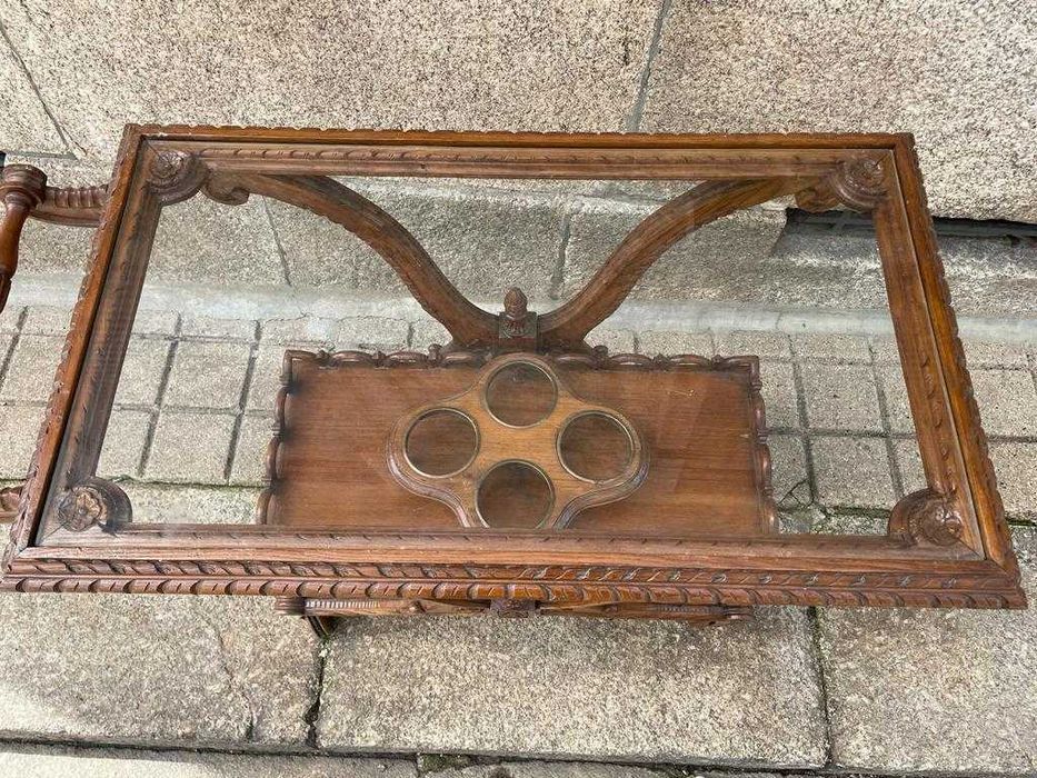 Carrinho  de bebidas em madeira