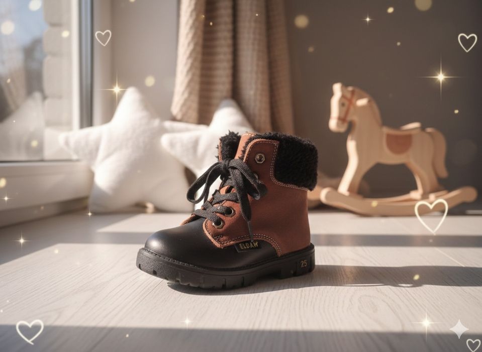 Зимові шкіряні черевики Eldami, розмір 24 (натуральне хутро)