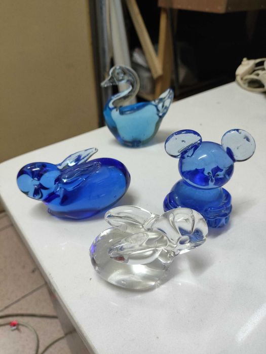 Peças em vidro colorido para decoração koala,cisne,coelho