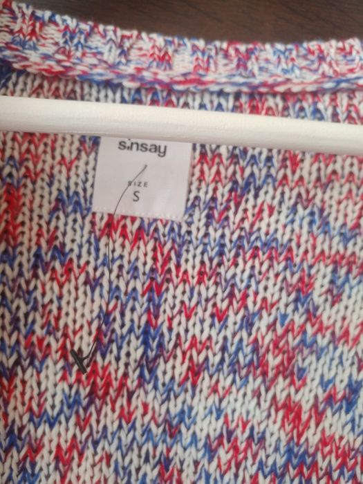 Melanżowy kardigan z kieszeniami sweter Sinsay oversize