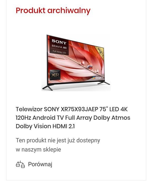 TV Sony XR75X93JAEP 75"