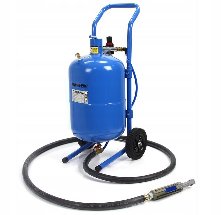 Piaskarka Syfonowa Warsztatowa 19L Mobilna + Dysze + Maska Zestaw